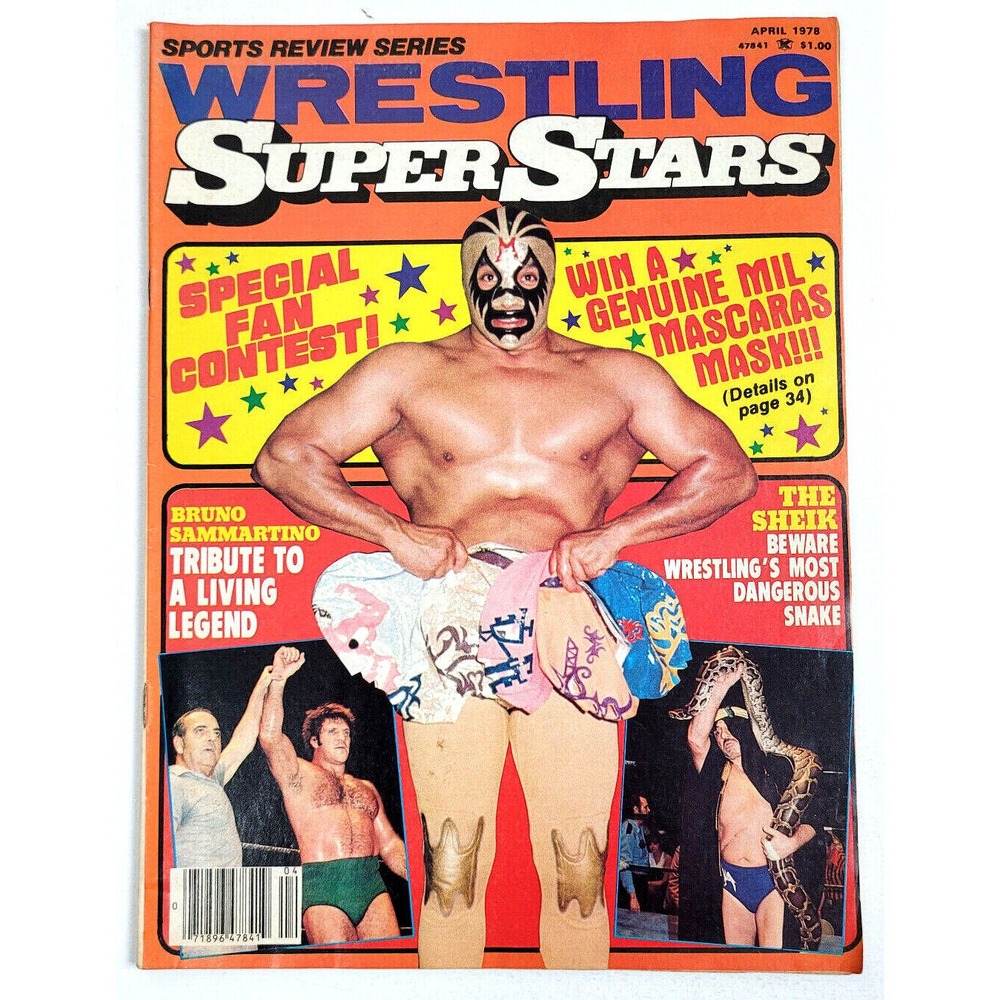 WRESTLING SUPER STARS - APRIL 1978 / THE SHEIK / SAMMARTINO /β MASCARA